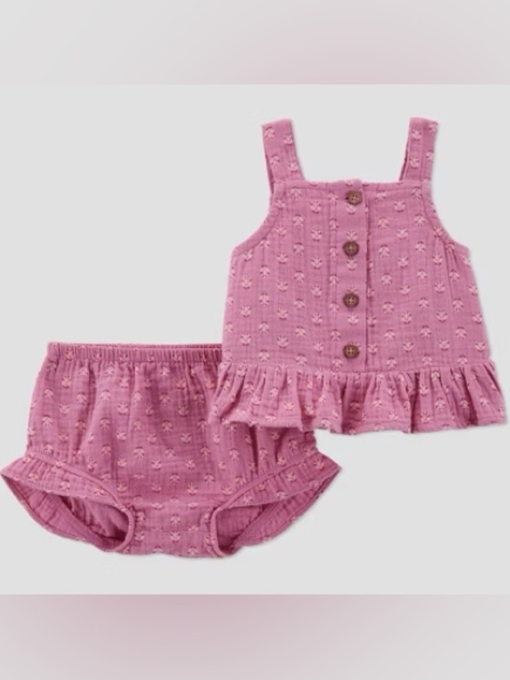 Carter’s Pink Baby Girl Ruffle Tank & Bloomers Set 18M pre-owned